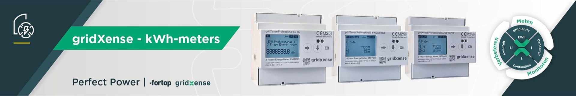 gridXense kWh-meters en DIN-rail energiemeters voor energiemeting, verbruiksregistratie en kostenallocatie